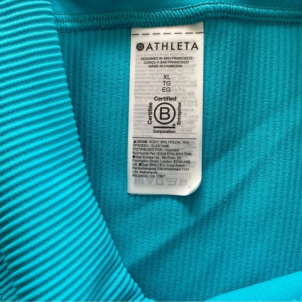 Athleta Elation Ultra High Rise Rib Legging Bora Bora/Aqua size xl - Picture 11 of 12